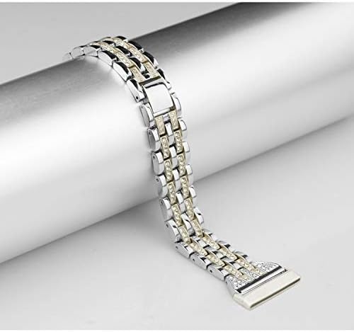 Mtozon Bling Bands Compatível com Fitbit Versa 4/Sense 2/Versa 3/Sense, mulheres com pulseira de bracelete esbelta pulseiras de substituição
