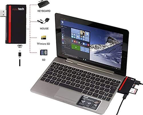 Navitech 2 em 1 laptop/tablet USB 3.0/2.0 Adaptador de hub/micro USB Entrada com SD/micro sd leitor de cartão compatível com meberry