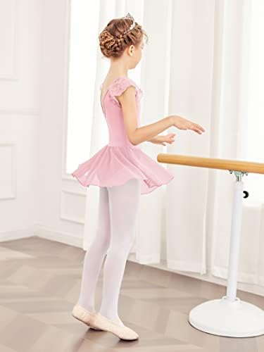 Legras de balé de zaclotre para meninas dança collant ruffle manga Ballerina roupas para criança