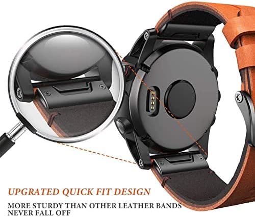 CZKE 22MM 26mm de banda de vigia italiana de couro para Garmin Quickfit Watch Band Band