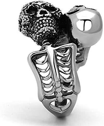 Jóias Mai Jóias e Acessórios para Cabelo UNISSISEX Mens Aço Anterior Staen do Crânio De Dead Skull Skeleton Biker Ring