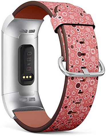 Compatível com Fitbit Charge 3/3 SE - Banda de acessório de pulseira de pulseira de couro - Banda de acessório colorida de