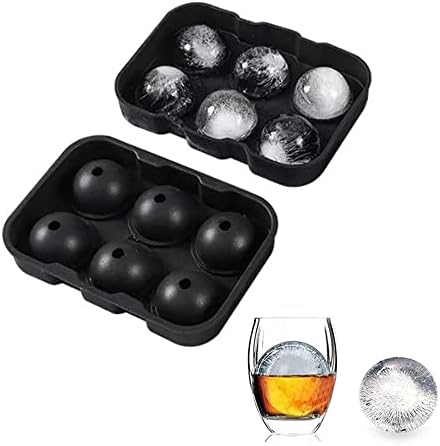 Pacote de variedade de 2 - moldes de gelo de esfera grande e forma quadrada - perfeitos para uísque, coquetéis, bourbon, sopas