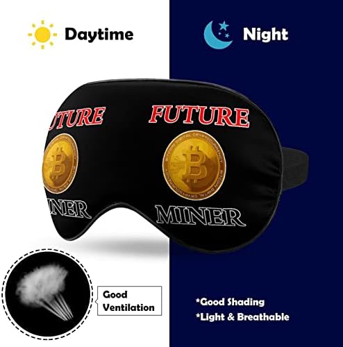 Futuro mineiro de bitcoin mineiro engraçado máscara de olho máscara macia tampa de olhos com cinta de cinta ajustável para homens