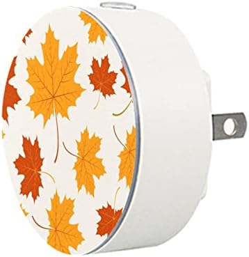 2 Pacote de plug-in Nightlight LED Night Light Autumn Maple Folhas com Dusk-to-Dawn para quarto de crianças, viveiro,