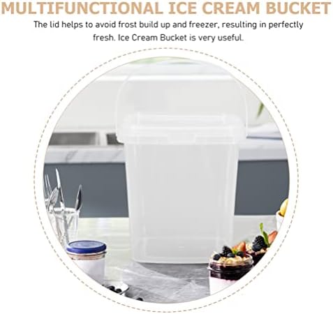 Cabilock 10pcs Clear Ice Cream Bucket Square Ice Cream Freezer Deli Deli Recipientes com tampas Space economizador de alimentos Aeronaves