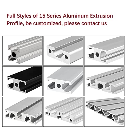 Mssoomm 2 pacote 1540 Extrusão de alumínio Comprimento do perfil de 70 polegadas / 1778 mm preto, 15 x 40mm 15 Série T tipo T-slot