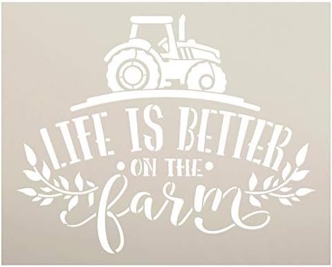 Vida melhor no estêncil da fazenda por Studior12 | Decoração de casa da fazenda do país DIY | Craft & Paint Wood Sign | Modelo
