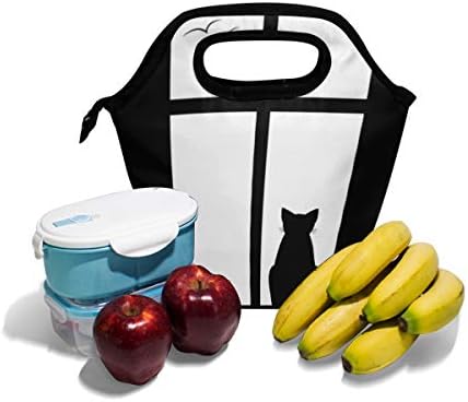 Lancheira da lancheira Vipsk CAT E MOUSE Lunchar, Bolsas de almoço à prova d'água de viagem ao ar livre com zíper, preto