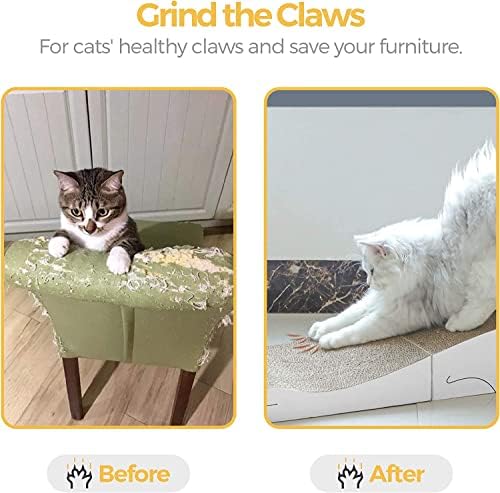 PawFectPals em forma de pato dobrável reversível gato arranhando o lounge de papelão, arranhão e reprodução, elimine móveis