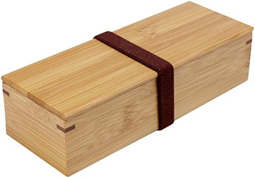 Takenosei 57032a Sushi Bamboo Bento Caixa com cinto, 7,9 x 3,0 x 2,2 polegadas