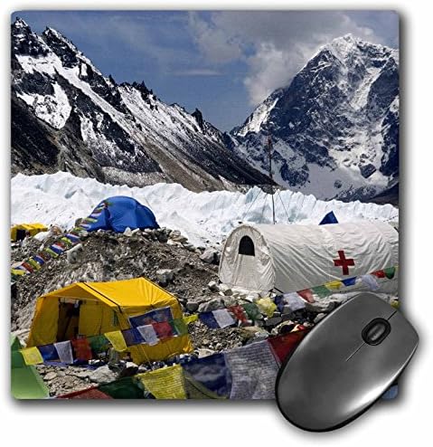 3drose LLC 8 x 8 x 0,25 polegadas tendas na geleira Khumbu, acampamento base, MT Everest, Nepal David Noyes Mouse Pad