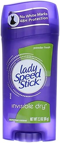 Lady Speed ​​Stick Antiperspirante seco invisível e desodorante, chuveiro fresco - roxo 2.3 oz