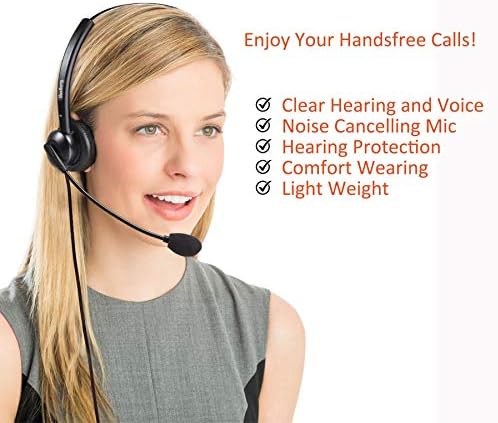 Fone de ouvido telefônico para escritórios Call Center RJ9 fone de ouvido com ruído de microfone cancelamento de microfone e