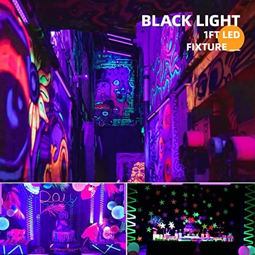 Barrina UV Led Blacklight Bar, luminária negra para pôster de Blacklight, decorações de Halloween e festa de Natal,