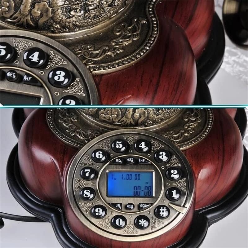 MMllzel Antique com fio telefônico fixo Digital Retro Telefone Dial