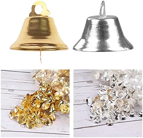 Decorações de Natal 2 cm de ouro e prata sinos de natal ornamentos pingentes árvores de natal guirlanda acessórios de arco
