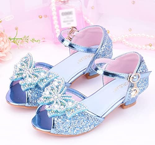 Sapatos infantis com diamante sandals brilhantes sapatos de princesa laço salto alto show sapatos princes