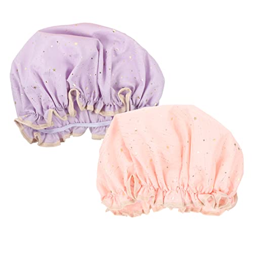 Minkissy 10 PCs Campa de dupla camada de camada Caps de chuveiro para mulheres chapéu para mulheres bonés de cabelo