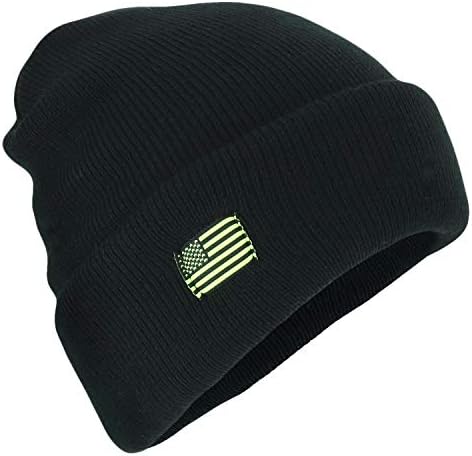 Trendy Apparel Shop Hovery Duty USA Sinaliza Solid Solidled Beanie com Thinsulate
