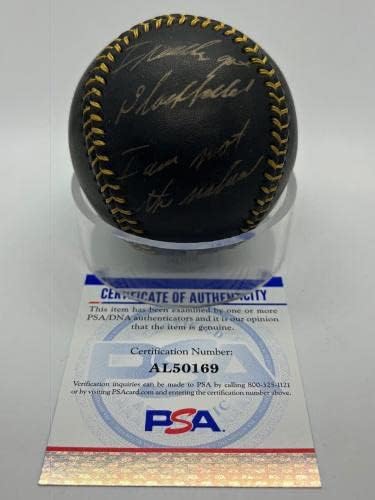JOSE CANSCECO Múltiplas inscrições assinadas autógrafos de beisebol preto PSA DNA *9 - bolas de beisebol autografadas