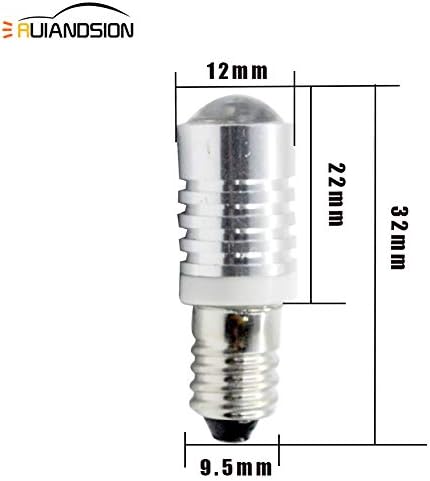 Ruiansion 1pcs E10 LED Bulbo de atualização 2525 5W 6-18V LED branco Substituição da lâmpada para lanternas de faróis Bulbos de