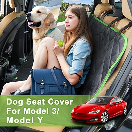 Capa de assento para cães Cemofe para Tesla Modelo 3/Modelo Y Rede impermeável à prova d'água para o banco de traseiro do caminhão,