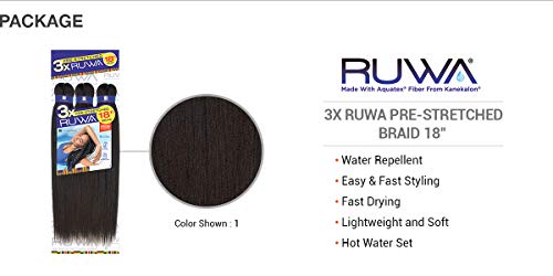 Sensação de sensação pré -esticada Ruwa tranças Hairextension - Yaki Texture Water Repelevle
