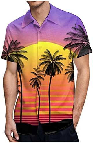Camisas grandes e altas para homens havaianos para homens botões vintage Down Down Bowling Sumrve Summer Beach Shirt