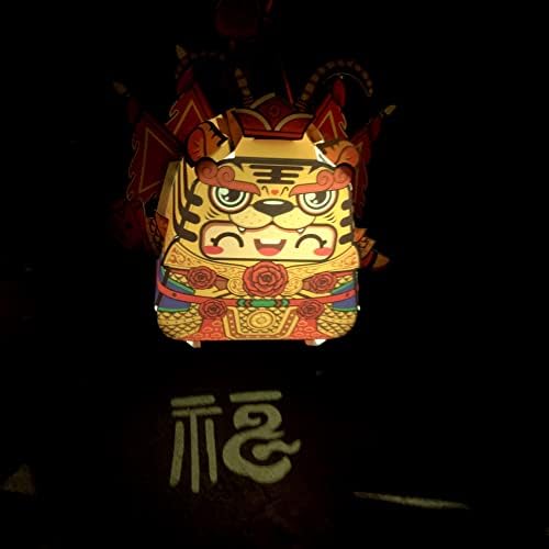 Na comemorando o ano do tigre, Menghu portátil DIY lanternas artesanais 2022 Pingente de ano novo Fuhu Small Lanterns Projeção