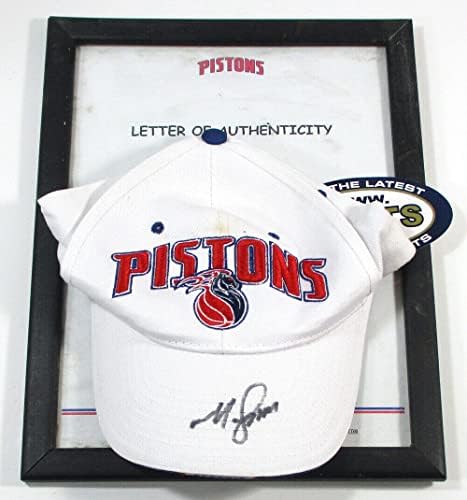 Mehmet Okur assinou pistões de Detroit e carta de autenticidade zhats hat auto - chapéus de NBA autografados