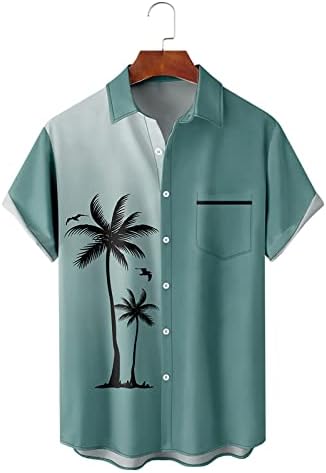 Hicolliee Crazy Hawaiian Shirt for Men Stretch Golf Cirts para homens todos os dias use vestido de camiseta de tamanho