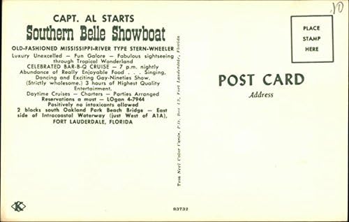 Capitão Al Começa Southern Belle Showboat Fort Lauderdale, Florida FL Original Vintage Post -Card