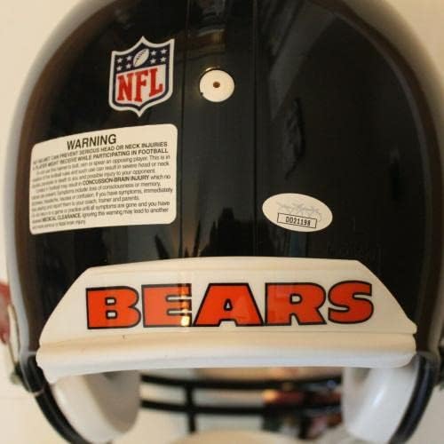 Mitch Trubisky assinou Chicago Bears Autêntico capacete em tamanho real com prova de JSA CoA - capacetes NFL autografados