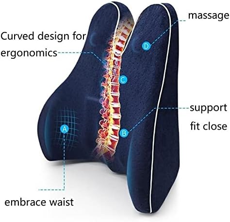 FZZDP BIG CADEIRA travesseiro de travesseiro ortopédico Cadeira de almofada Backrest Memória Espumos lombares Dor da região lombar