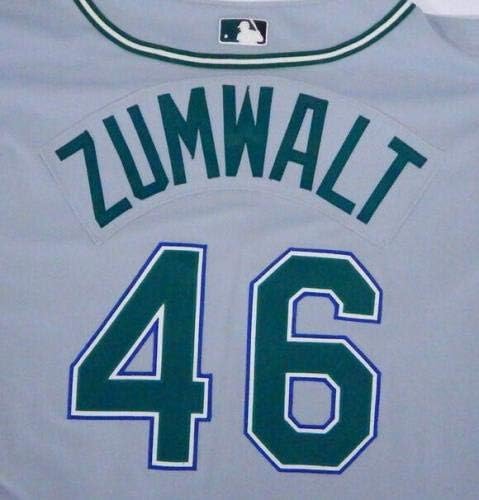 2004 Tampa Bay Devil Rays Alec Zumwalt 46 Jogo emitido Grey Jersey DP06396 - Jogo usado MLB Jerseys