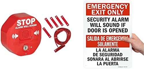 Safety Technology International, Inc. STI -6402 105 dB Stopper® Multifunction Port Alarm & SmartSign Somente saída de emergência