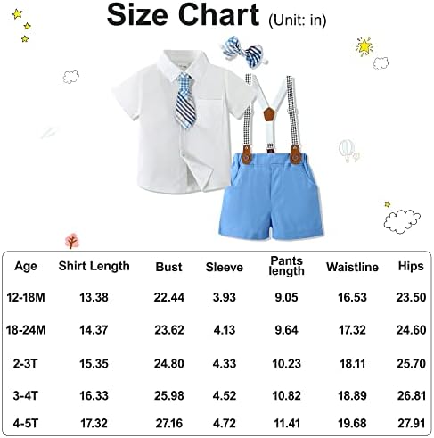Roupas de roupas de menino de menino de menino wesidom, camisa formal de manga curta+gravata+shorts de suspensório meninos