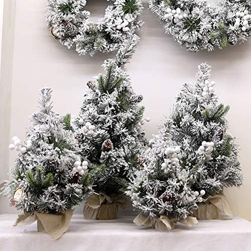 ZPEE 15.7 polegadas Material PVC Snow Flocked Desktop Decoration Tree, pequena árvore de Natal artificial Decoração de pinho