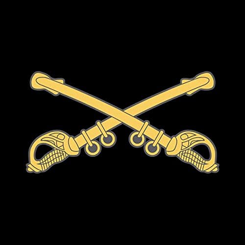 Mulg Desenhos de caneca de leite Divisão do Exército dos EUA - Emblema de Cavalaria REFFERENTE DE 3 POLEÇÃO DOM VINIL