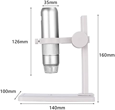 Microscópio de vídeo Llamn com 8 LED 1080p 1000X Microscópio digital eletrônico branco 37dB para Android iOS PC
