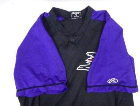 2009-2015 Winston Salem Dash 50 Game usou Black Purple Jersey DP05998 - Jogo usada MLB Jerseys