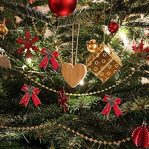PretyZoom 6pcs Árvore de Natal Bowknot Glitter Chas Treça Red Decorativa Cosceamento Decor de Já Lar