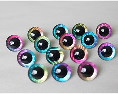 20pcs 12-35mm Olhos de crochê artesanal de crochê colorido Olhos de plástico coloridos para bonecas DIY Puppet Fazendo