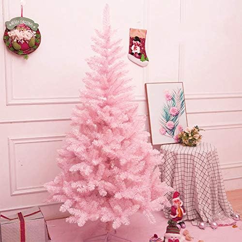 ZPEE Pink Artificial Christmas Tree Unit, Material PVC Pine Tree Fácil de montar decoração de natal árvore nua adequada para interno