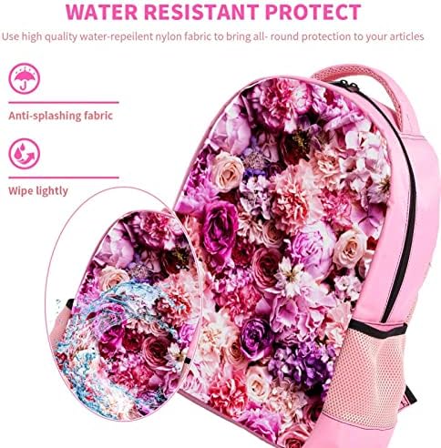 Mochila de viagem VBFOFBV, mochila laptop para homens, mochila de moda, flores de rosa roxo de buquê floral floral