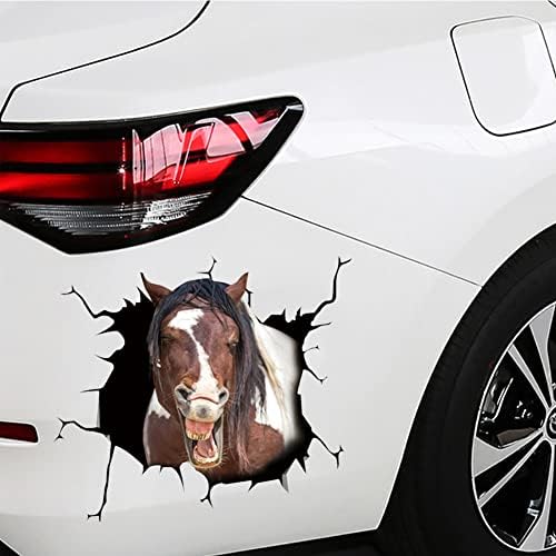 Ikasus Horse Crack Car Adesivos de 4, adesivo de decalque de cavalo para o decalque de vinil da janela do carro, decalque realista