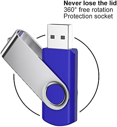 Flash Drive 64 GB 5 pacote USB 2.0 Drive de pinça de pinça Pen Pen Drive Memory Sticks Zip Drives Glitive com o teclado leve LED