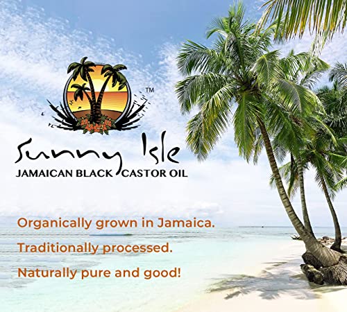 Óleo de mamona preta jamaicana da Ilha Sunny 4oz | Tratamento natural para cabelos, couro cabeludo e pele