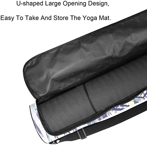 Abstract Watercolor Pattern Yoga Mat Bags Full-Zip Yoga Bolsa de transporte para homens, Exercício portador de tapete de ioga com cinta